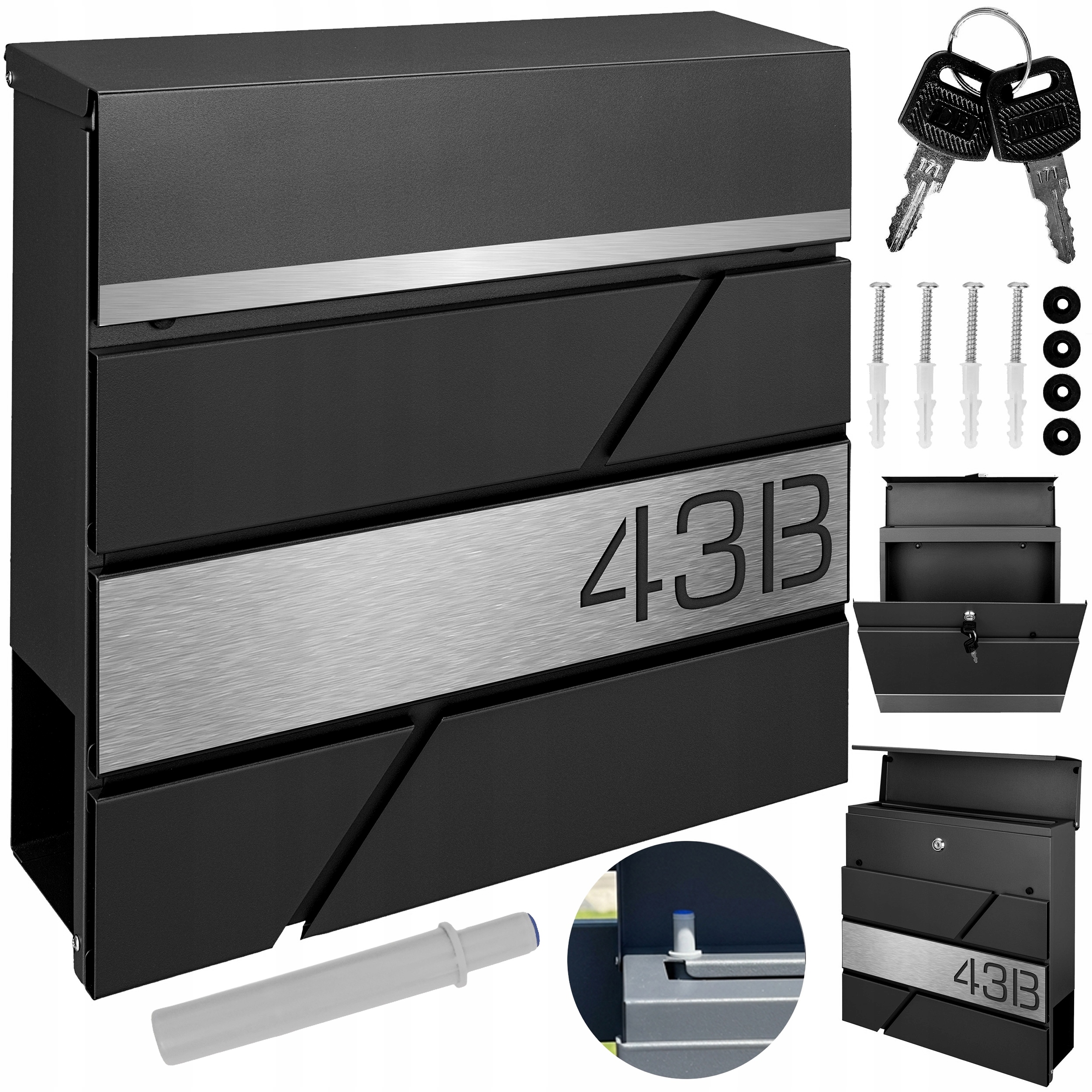 Poštovní Schránka Na Korespondenci S Číslem Laminát Ocel Kartáčovaná