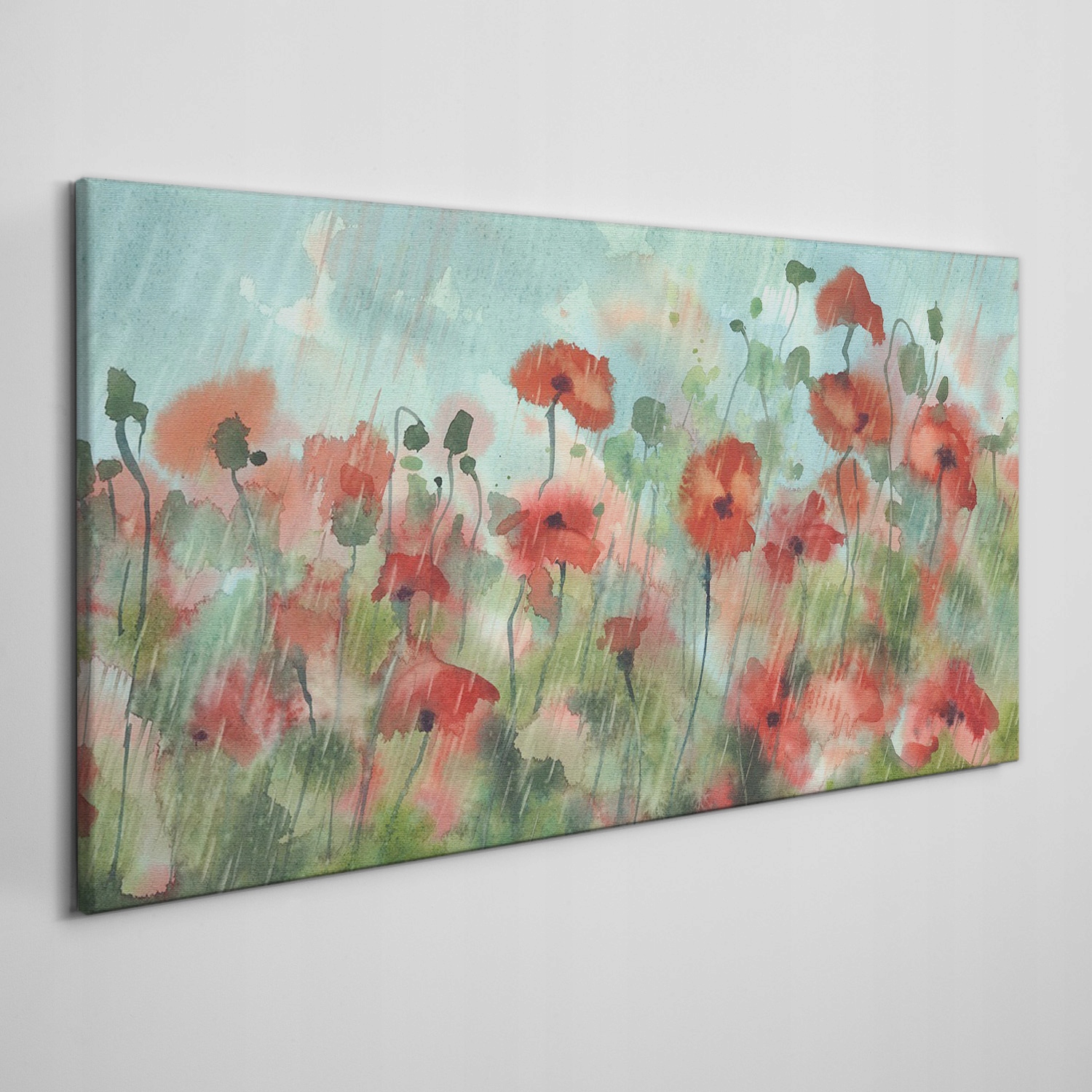 

Obraz ścienny na płótnie Maki w deszczu 100x50 cm