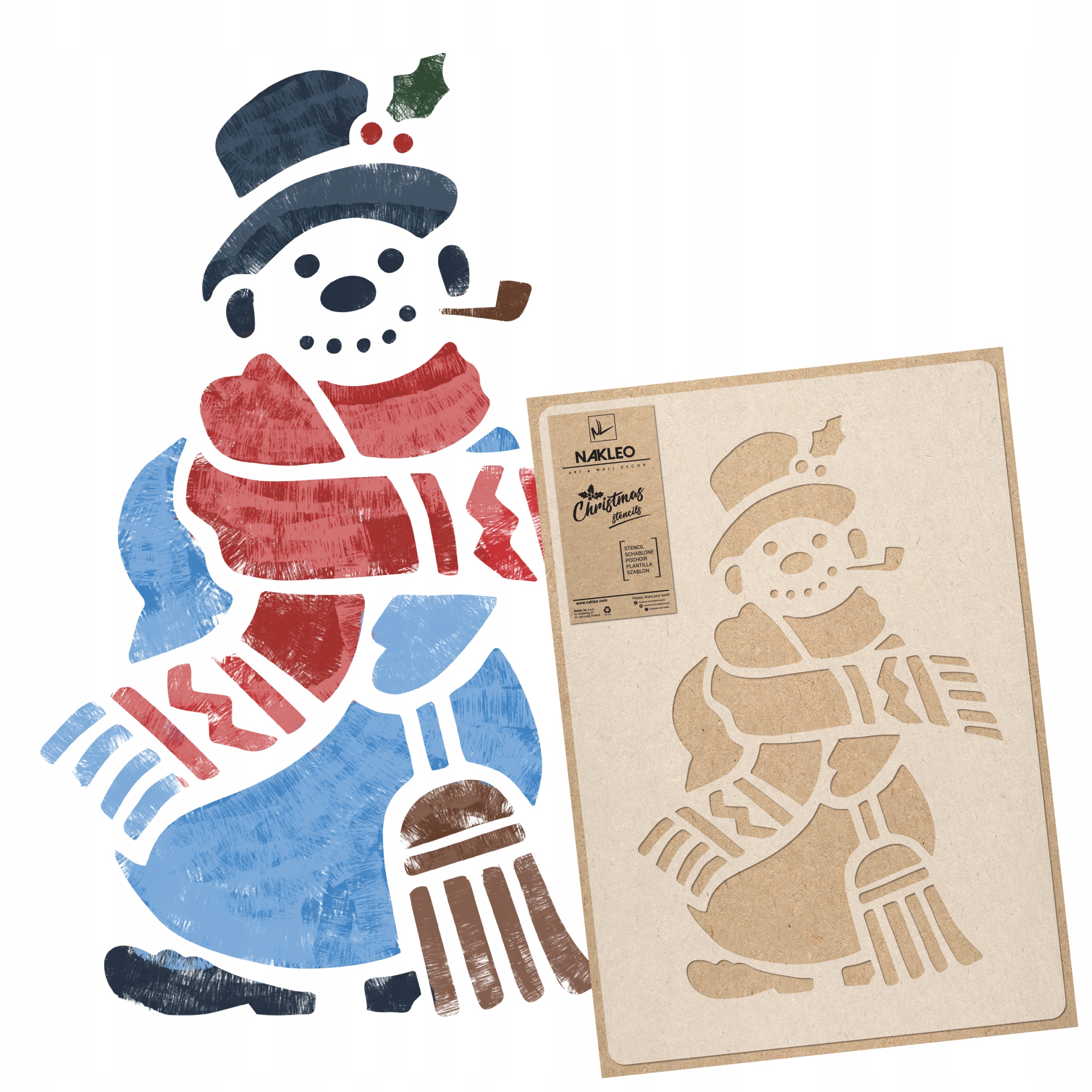 Šablona na umělý Sníh Opakovaně Použitelný L 59x95 cm Vánoční Sněhulák