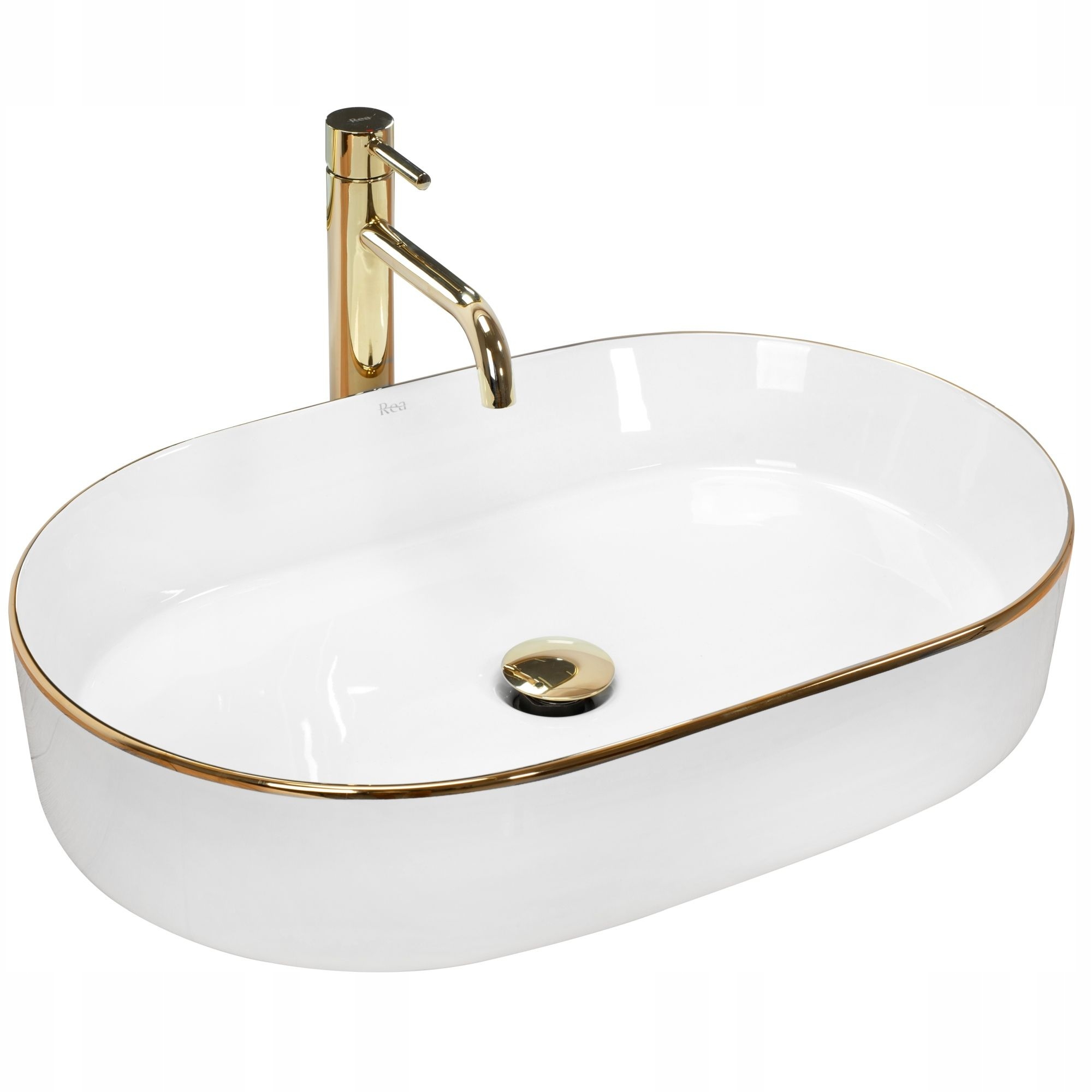 Umyvadlo na desku Rea Nadia 60 cm Gold Edge