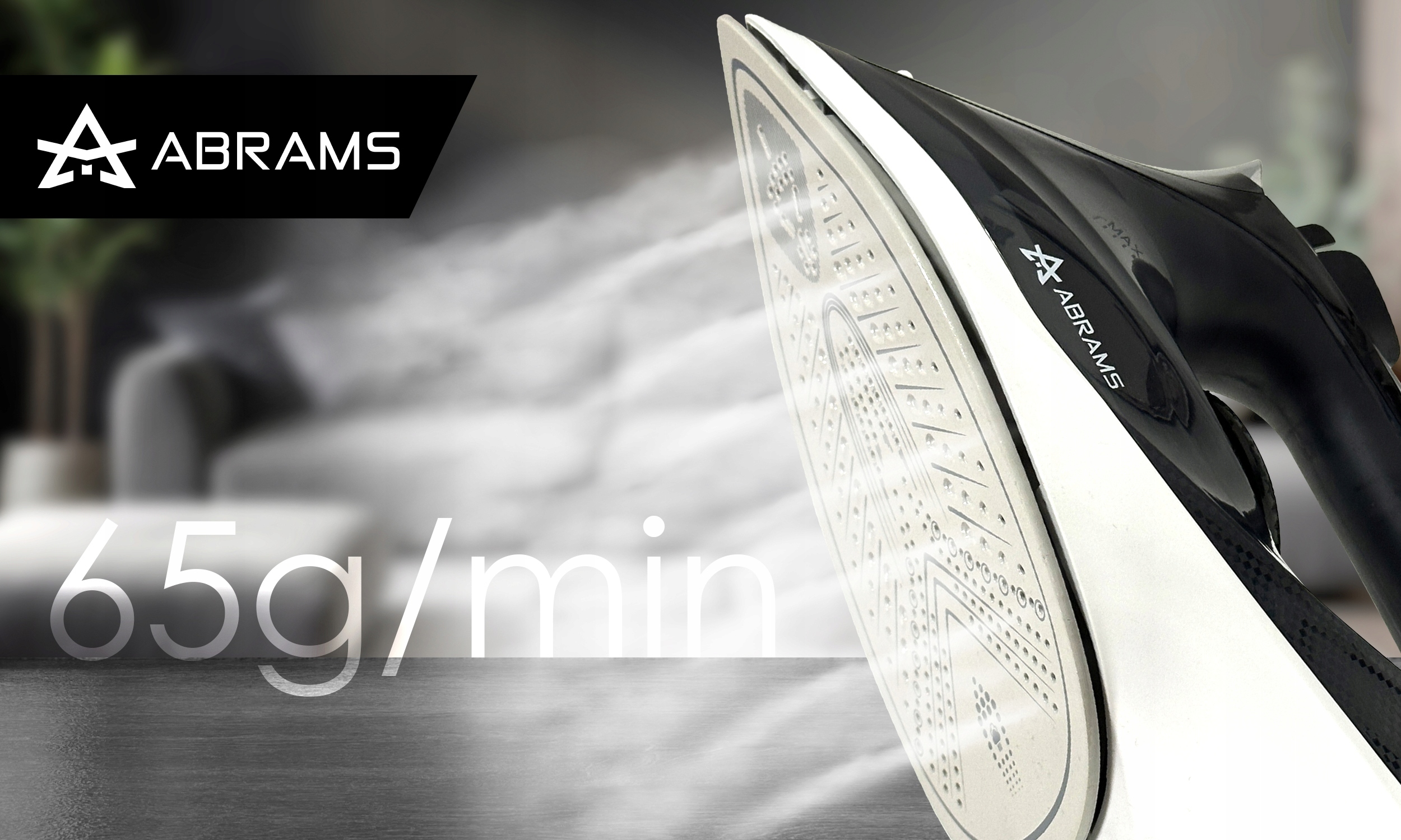 ŻELAZKO PAROWE 3000W CERAMICZNE ANTI DRIP ANTI CALC RĘCZNE MOCNE Marka Abrams