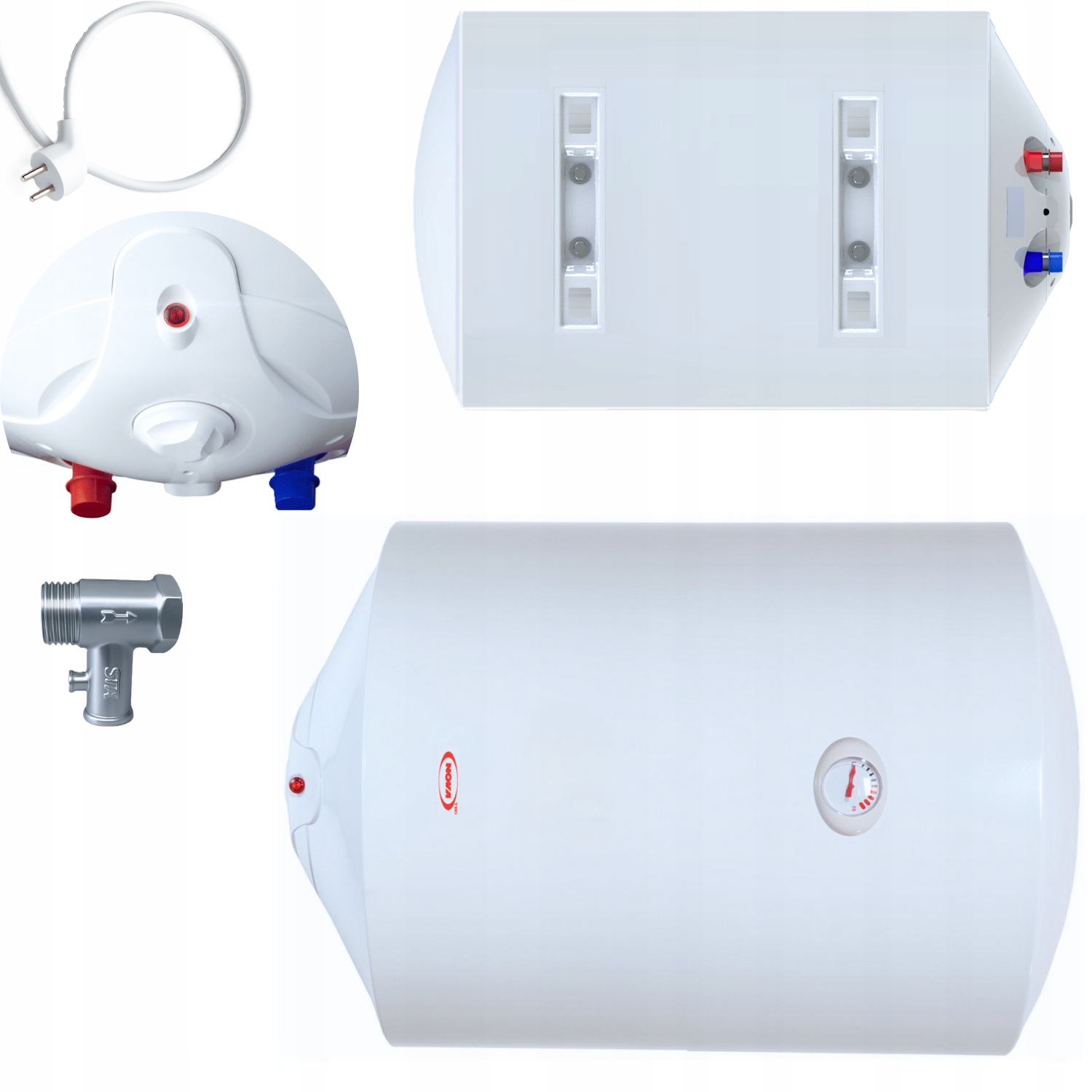 Bojler Elektryczny Podgrzewacz Wody Poziomy 80L 2kW Trwały Energooszczędny