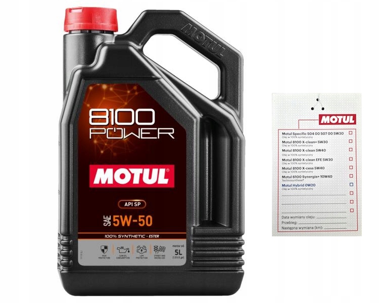 Olej Motul 8100 Power 5W50 5L 111812 Ester Api Sp Zawieszka