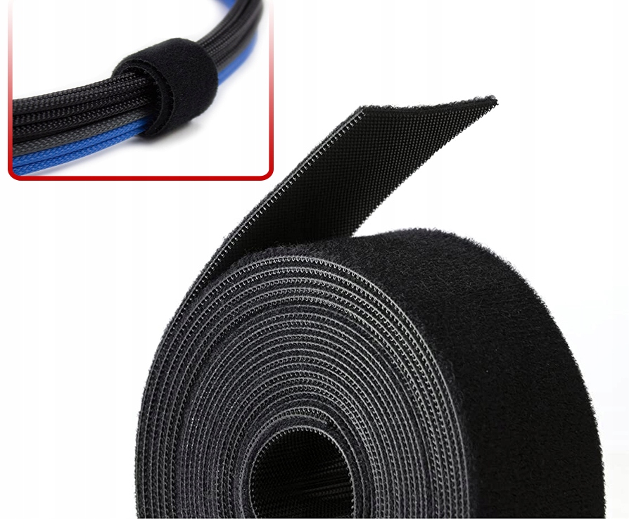 

20mm Dwustronny Rzep Organizer do Kabli Taśma 1m
