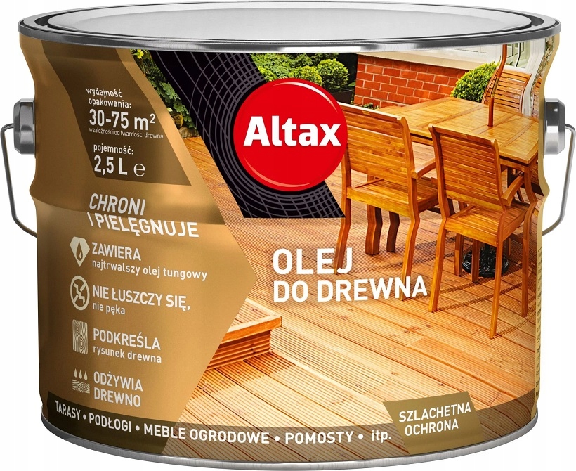 ALTAX OLEJ DO DREWNA MEBLI TARASÓW BEZBARWNY 2.5L