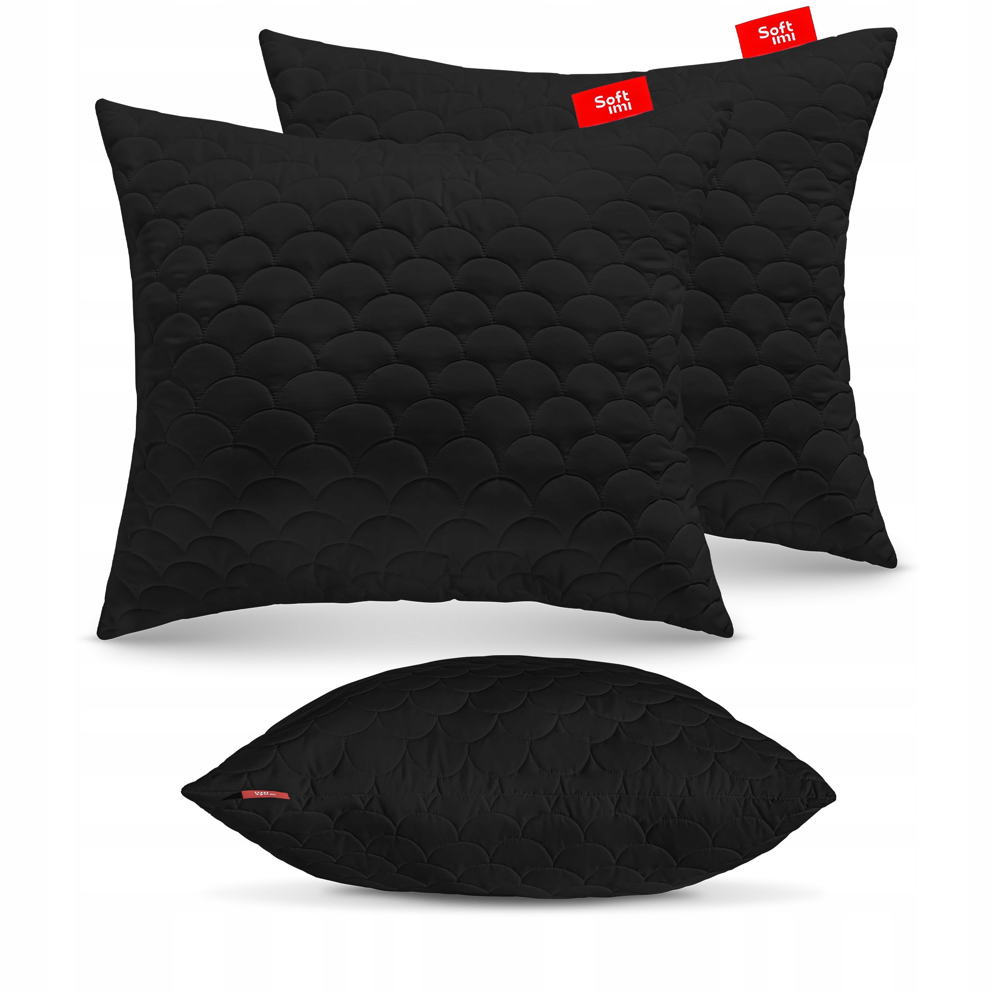 Antialergický Polštář 2X70X80 cm Komplet Na Spaní Prošívaná Černá Polsko