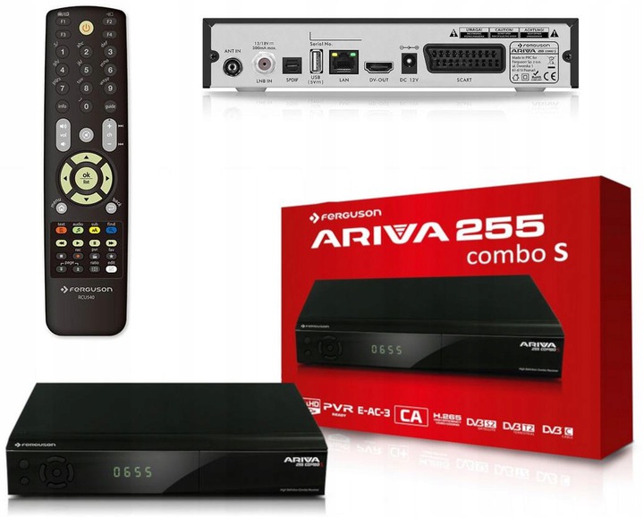

Tuner Ferguson Ariva 255 Combo S DVB-T2 Hevc H265