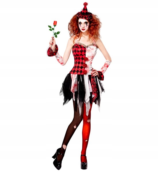 Kostým Paní Pierrot Strašidelný Klaun Halloween Xs