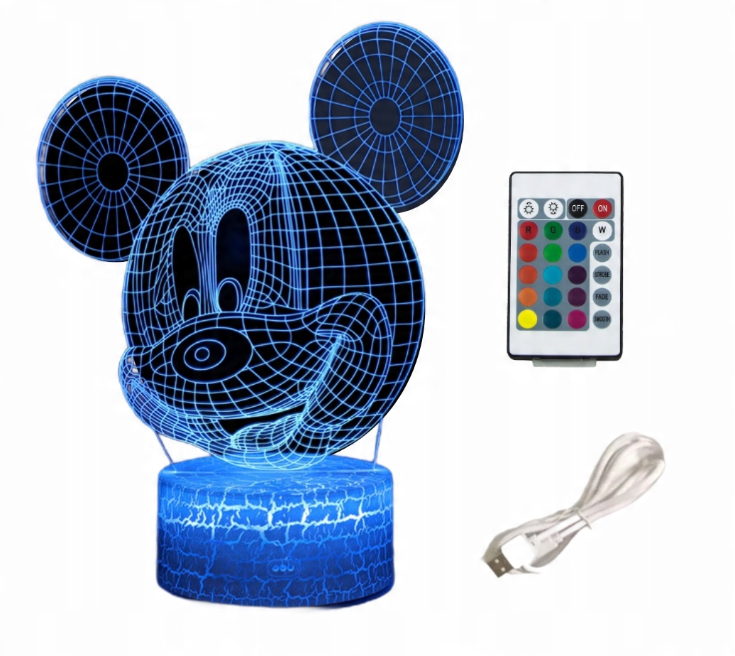 

Lampka Nocna Dla Dzieci Myszka Miki Disney Led 3D