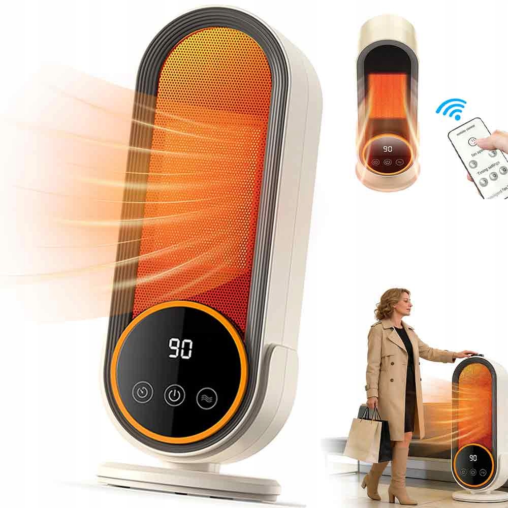 Termoventilátor Farelka 2 Úrovně Tepla Led Časovač Ložnice Obývací Pokoj