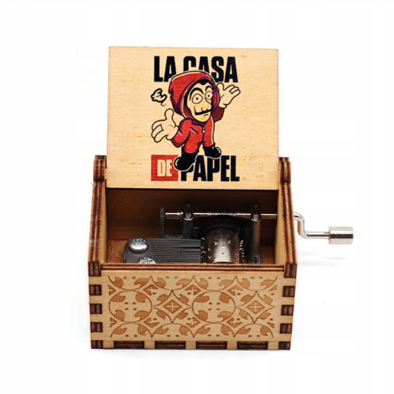 DREWNIANA POZYTYWKA NA KORBKĘ DOM Z PAPIERU