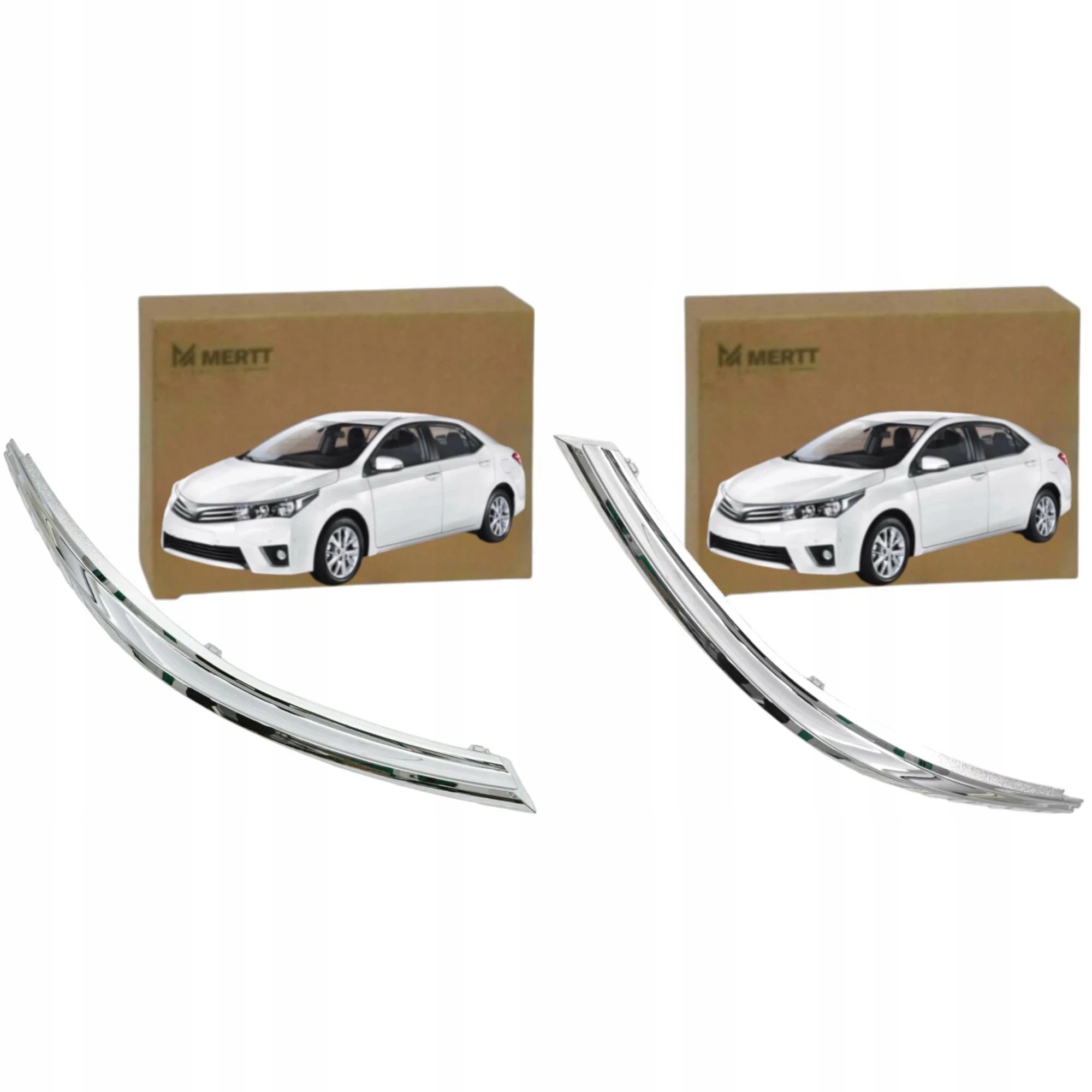 Toyota Corolla XI E18 2013-2016, Chromované Lišty Světel, Levá, Pravá Přední Strana