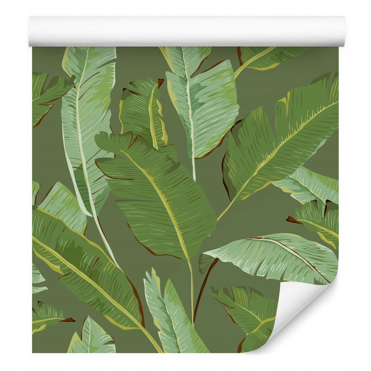 Tapeta do obývacího pokoje listy banánovníku tropické retro