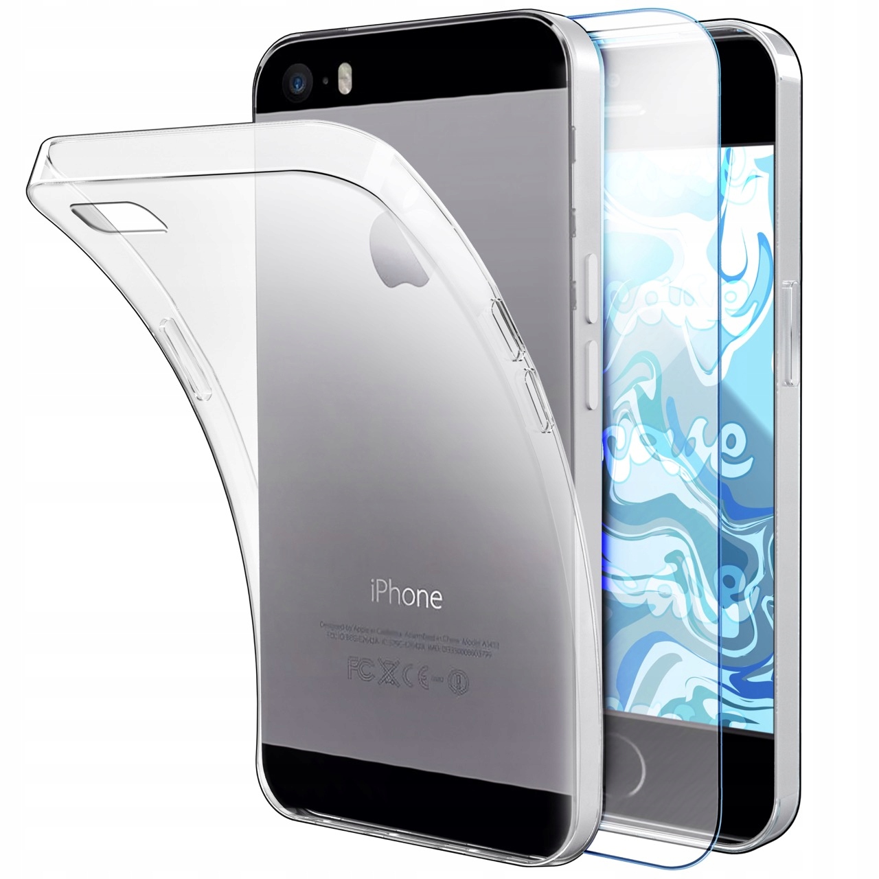 Etui Do iPhone 5 5s Se 2016 (Przezroczyste, Silikonowe,Ochronne)+ Szkło-Zdjęcie-0