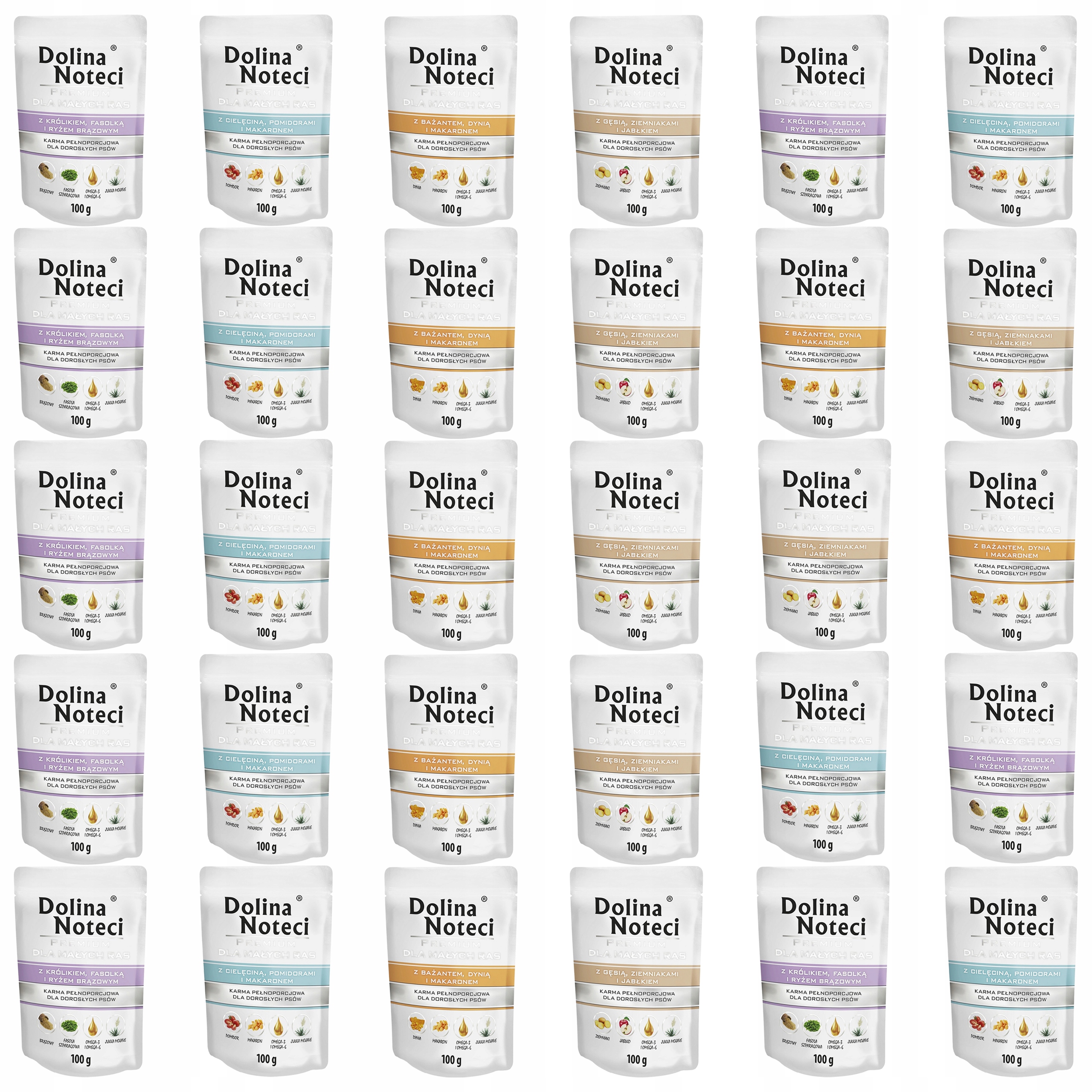 Dolina Noteci Premium Karma mokra dla psa małych ras MIX Smaków 30 x 100g