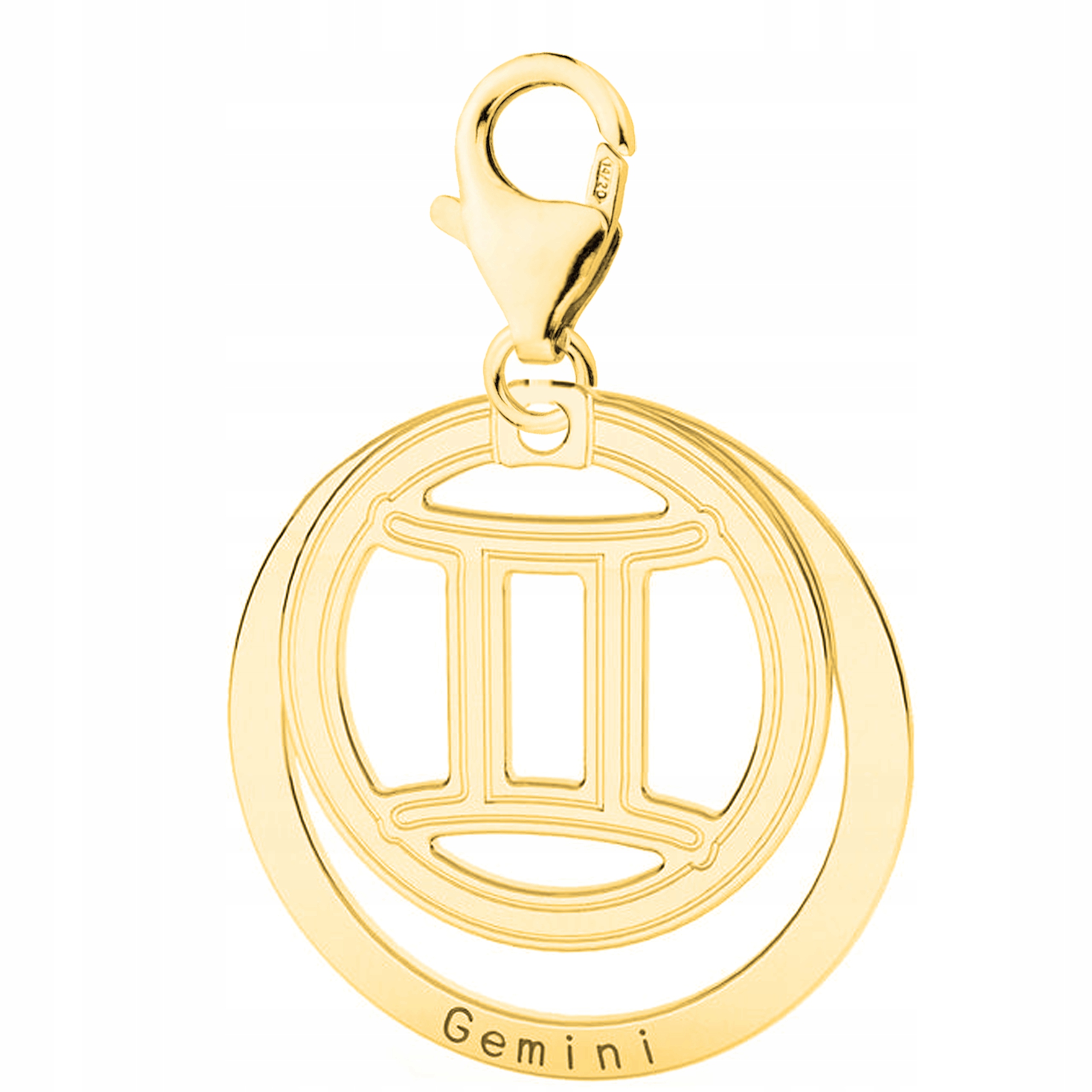 Zlatý přívěsek Znamení zvěrokruhu Blíženci Gemini pro dvojčata Stříbro 925