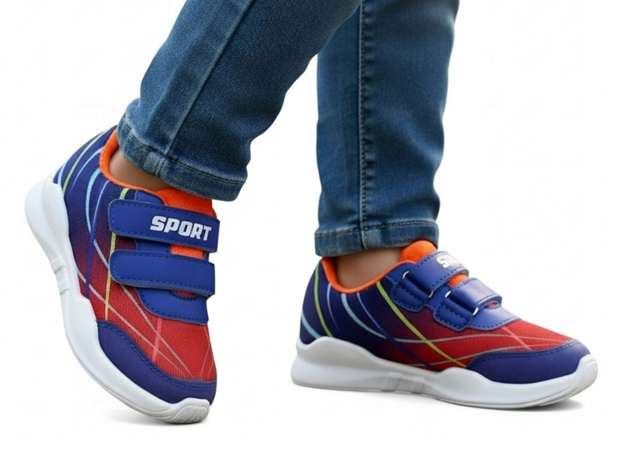 BUTY DZIECIĘCE SPORTOWE TRAMPKI NA RZEPY WYGODNE LEKKIE 5824