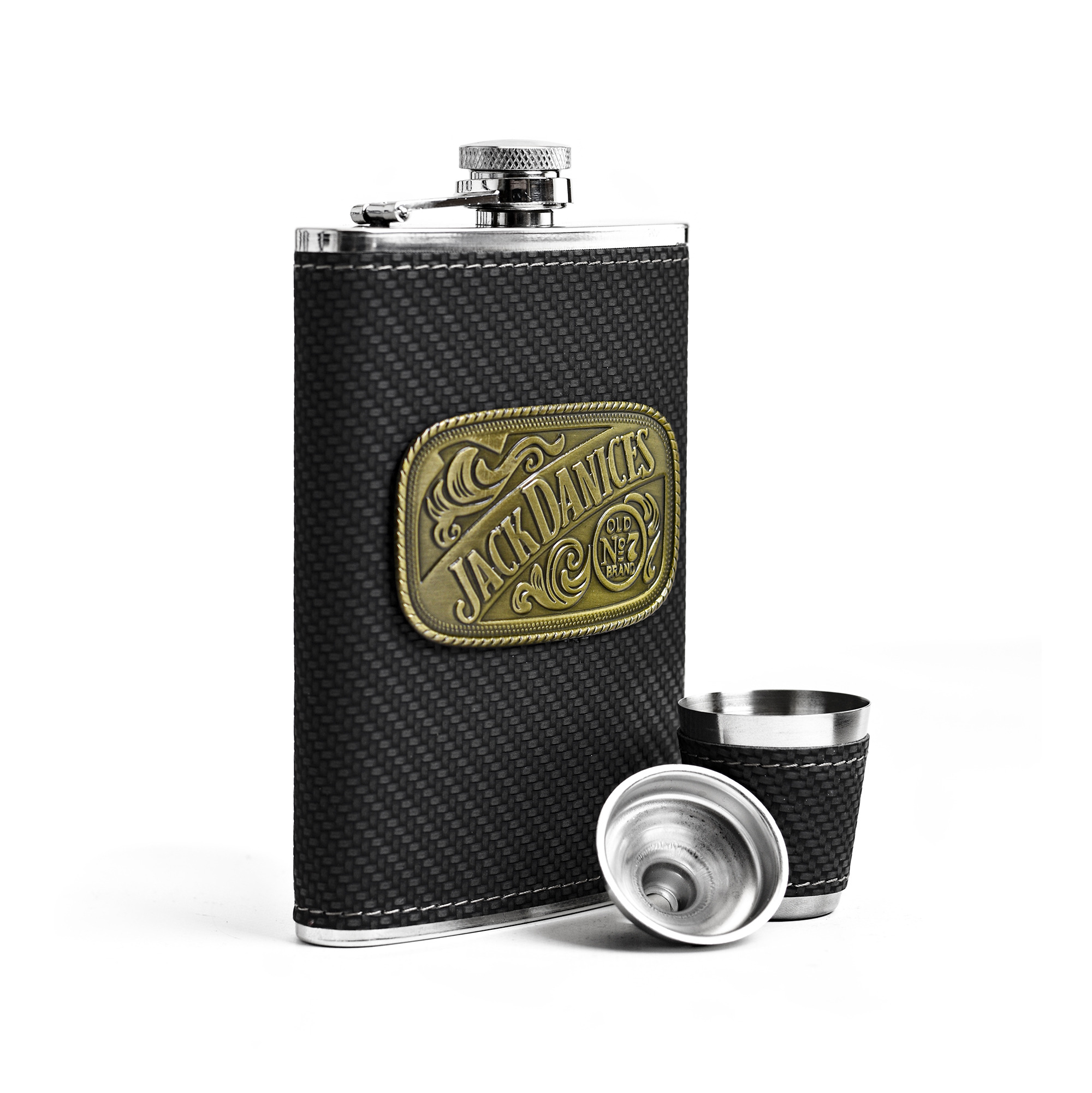 Set Dárek Placatka Skleničky Trychtýř Jack D Elegantní V Krabičce