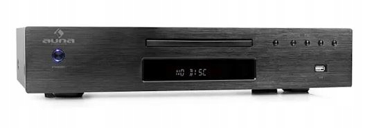 Odtwarzacz CD USB MP3 pilot sterowania wyświetlacz LED aluminium