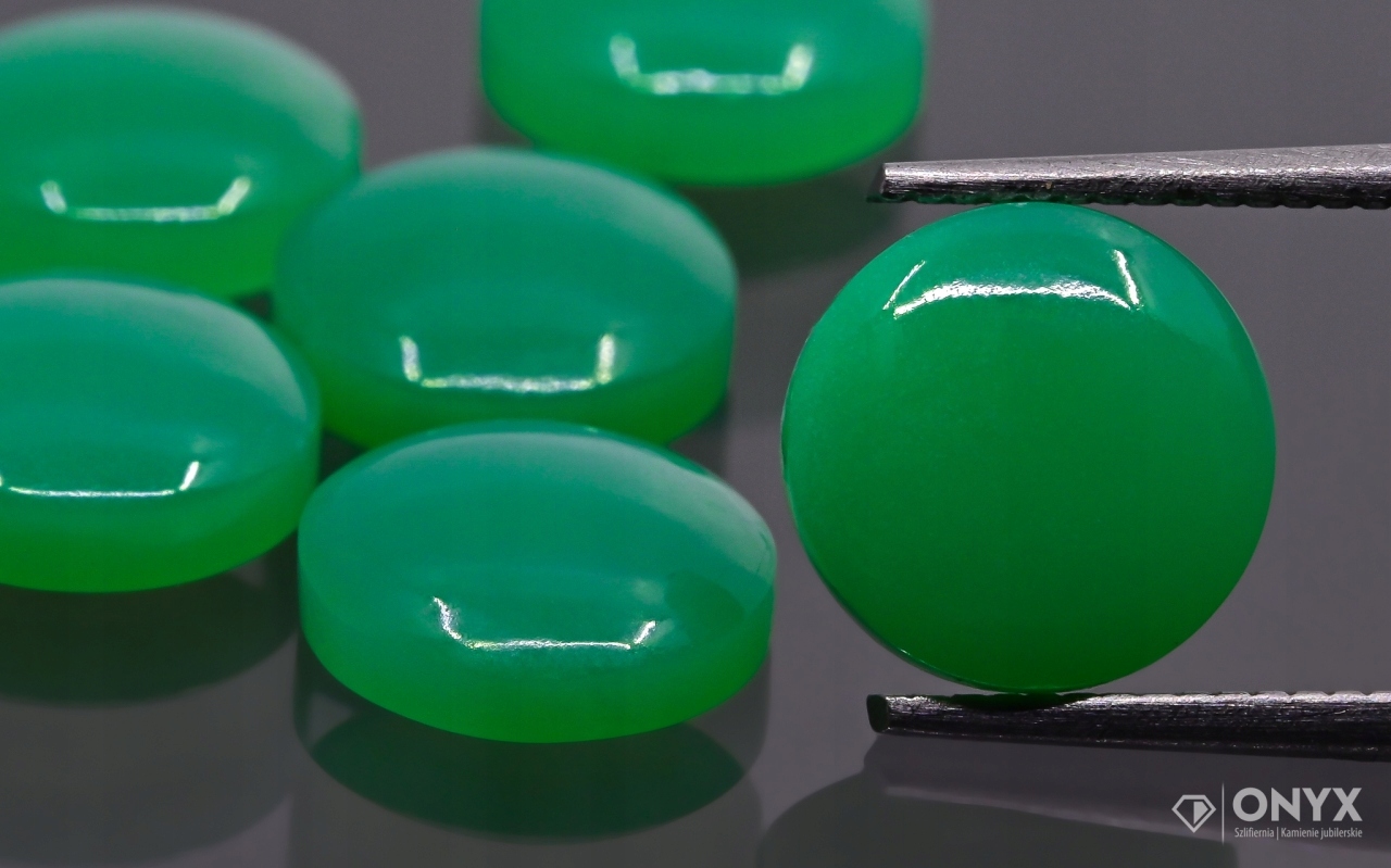 Chrysopraz A konvexní kulatá deska fi 10 mm