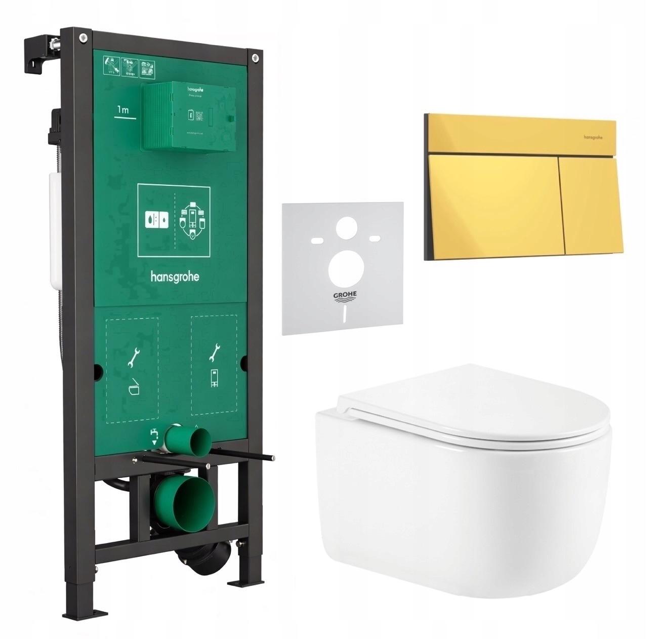 7v1 Wc Set Stelaz Hansgrohe iFrame Wc Mísa Imprese Tornado+tlačítko