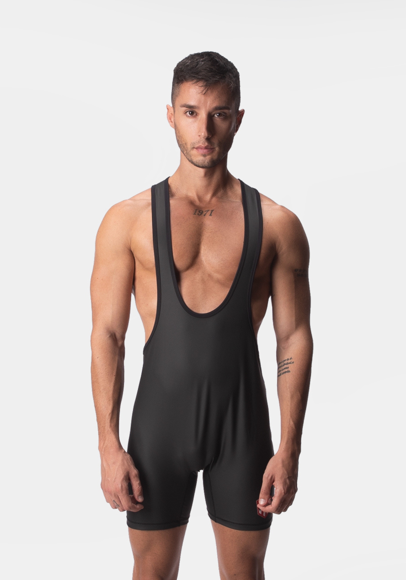 Barcode Berlin Singlet s odhalenými hýžděmi Samy Black M