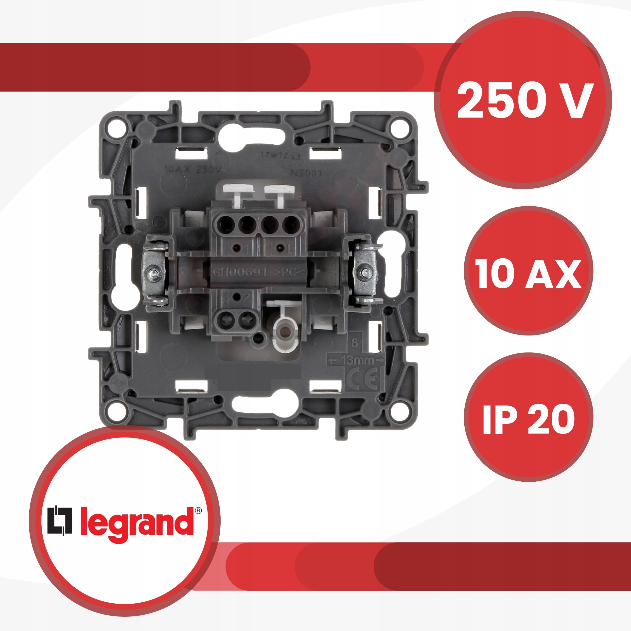 Łącznik pojedynczy Czarny Legrand Niloe Step Marka Legrand