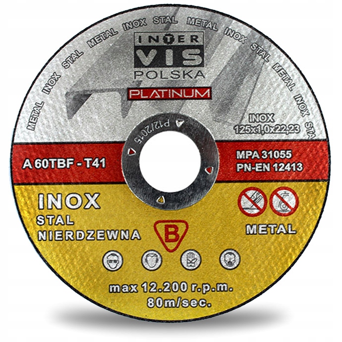 10 szt TARCZA TARCZE DO CIĘCIA METALU 125x1 MOCNE EAN (GTIN) 5906293033976