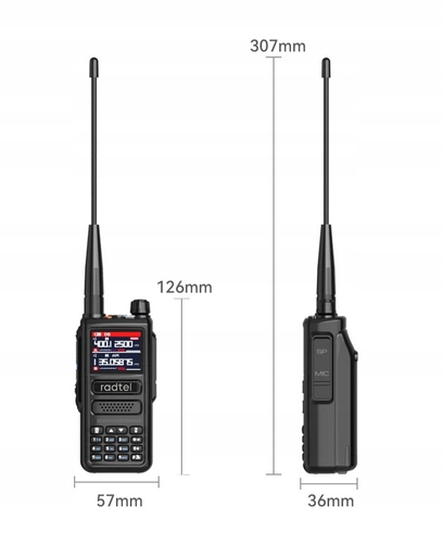 KRÓTKOFALÓWKA RADIOTELEFON RADTEL RT-470X SKANER UHF UHF + PASMO LOTNICZE Model RT-470X