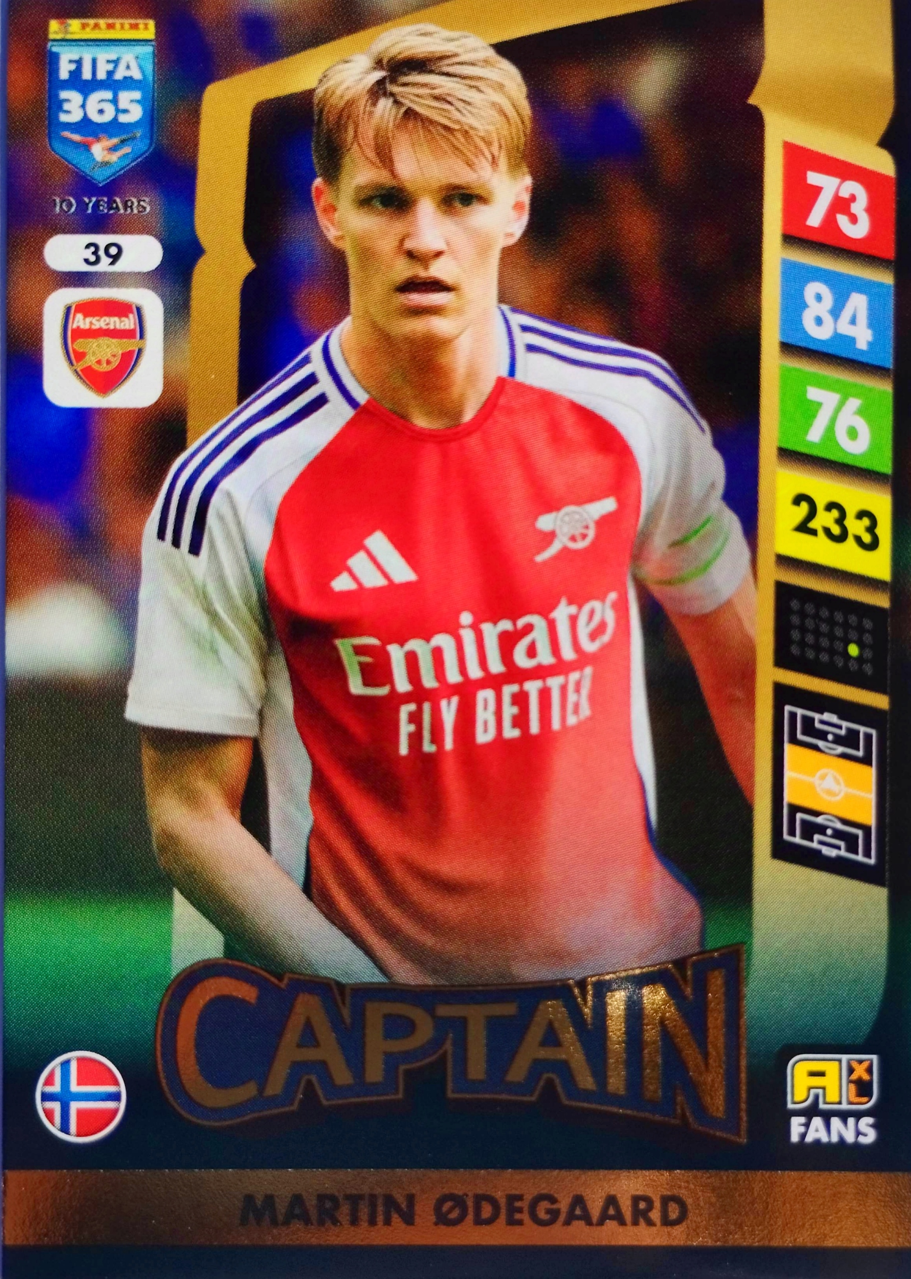 Panini Fifa 365 2025 Fans Captain 39 Martin Odegaard Arsenal Londyn