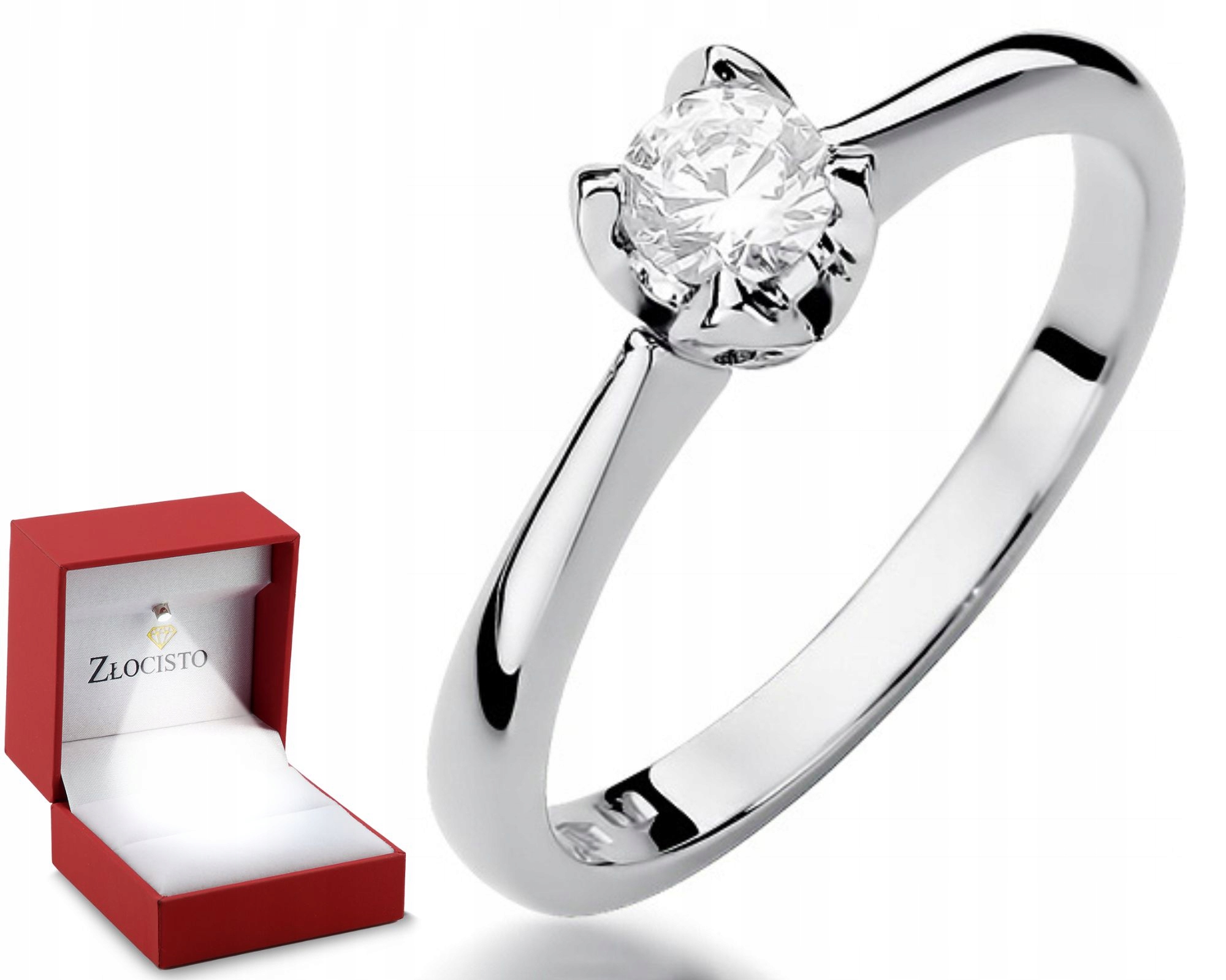 Zlatý prstýnek diamant briliant 0,30 bílé zlato