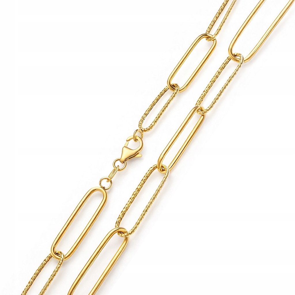 Zlatý módní náhrdelník s frézovaným ankrem