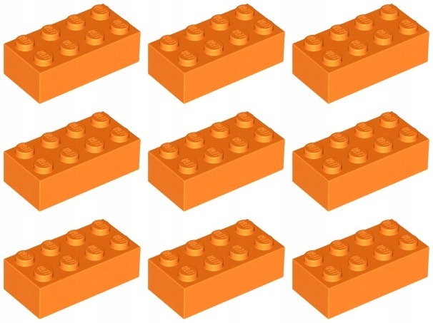 

Lego 3001 Klocek 2x4 pomarańczowy (20g) 9 szt.
