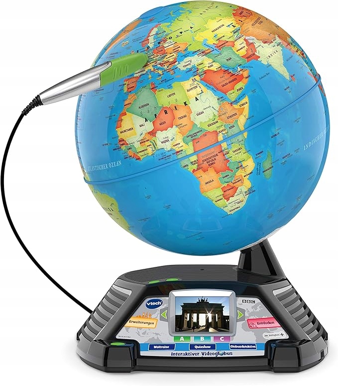 INTERAKTYWNY GLOBUS EDUKACYJNY VTECH NIEMIECKI DUŻY Z PIÓREM DŁUGOPISEM