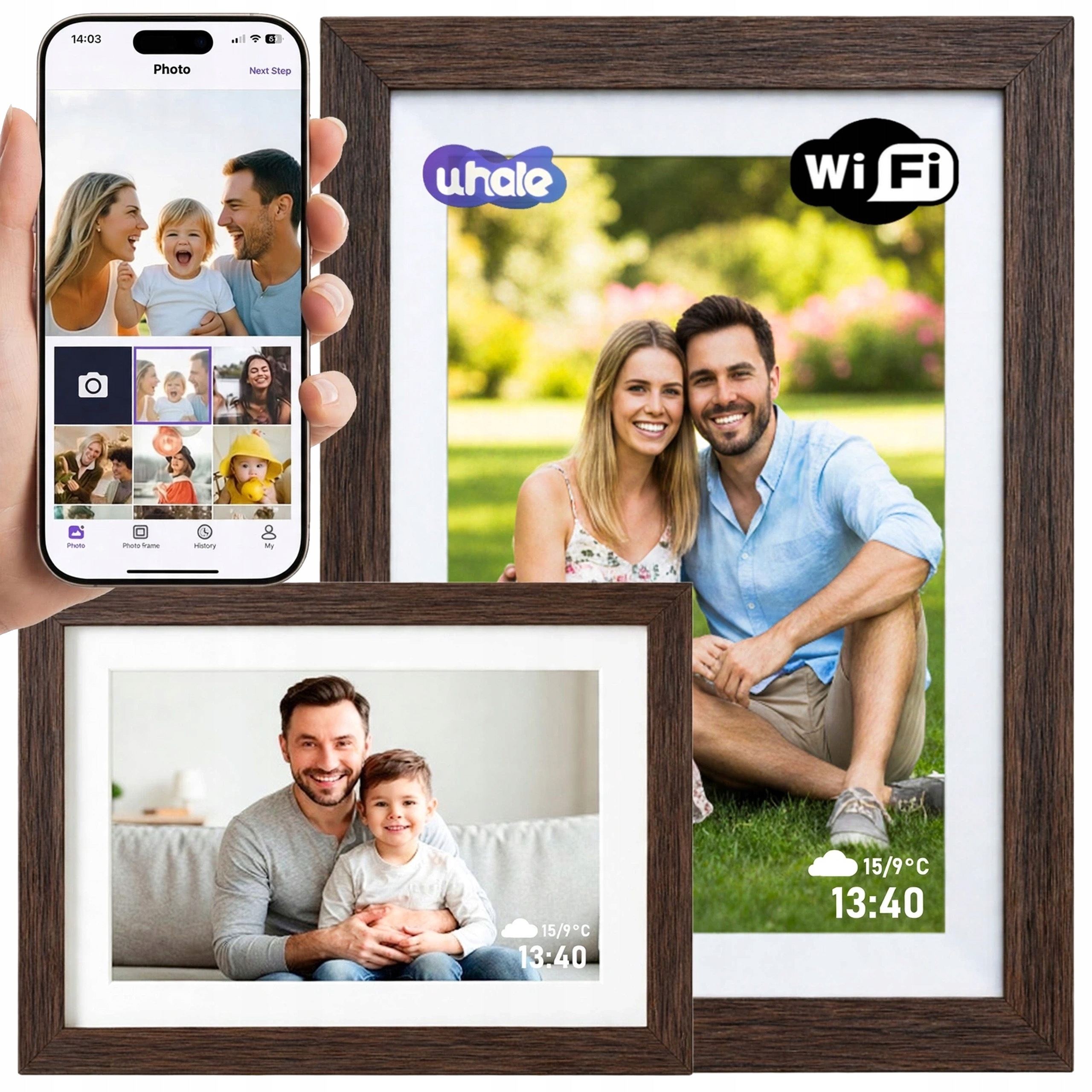 Digitální rámeček pro fotografie s dotykovým displejem WiFi 16GB 10,1" 1280x800