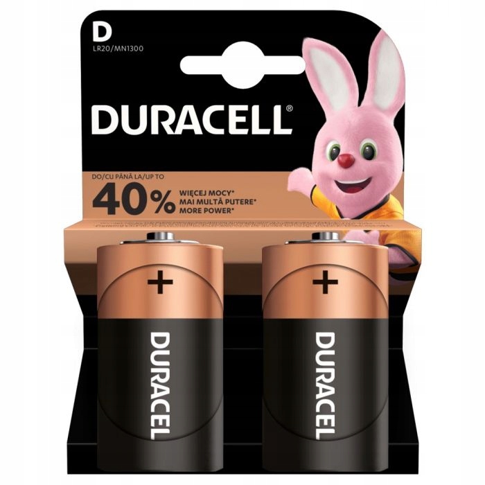 

2x Bateria Duracell Basic D LR20 1.5V Alkaliczna
