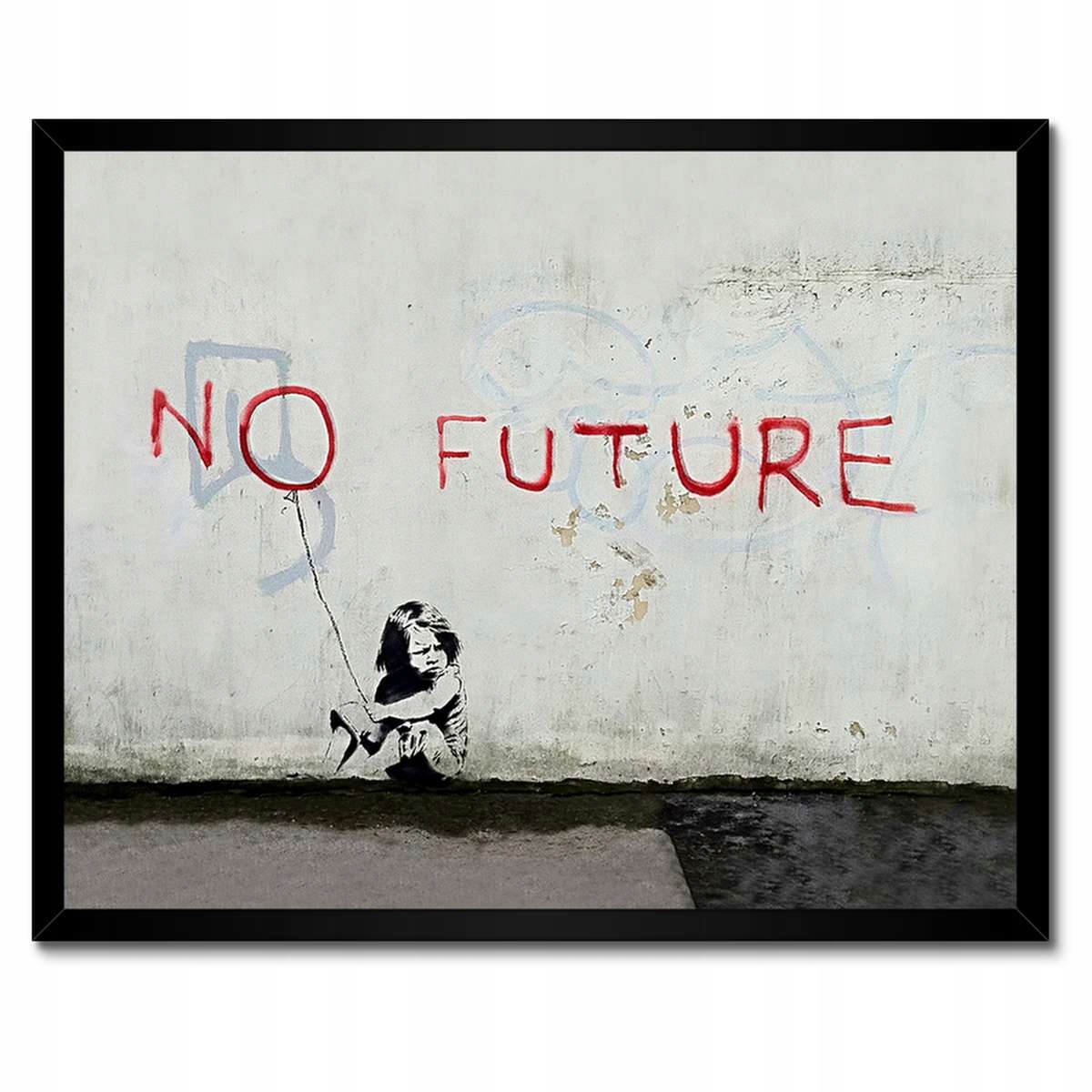 Plakáty v rámu 50x40 No Future Banksy Chlapec