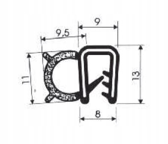 USZCZELKA UNIWERSALNA T57 NA KRAWĘDŹ ZBROJONA Producent części Sanok Rubber
