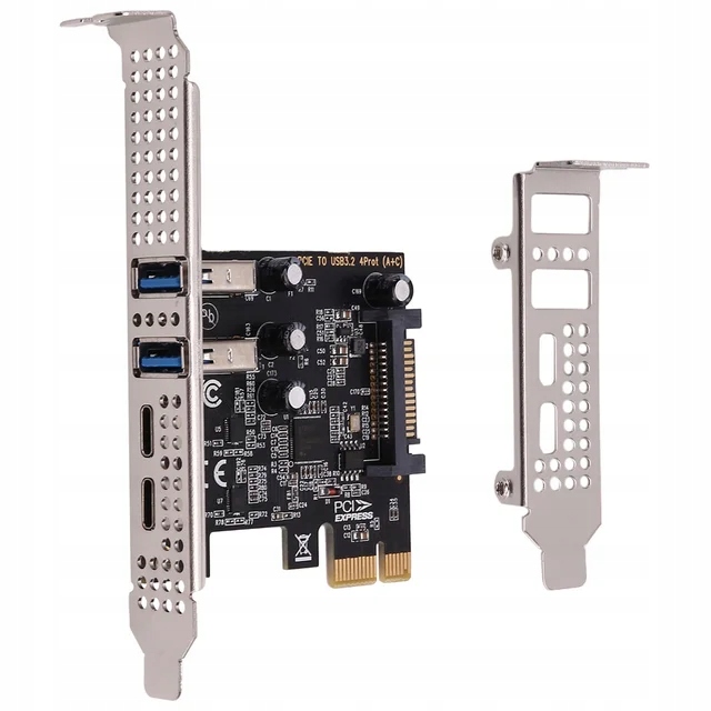 Karta rozszerzeń Pci Express Usb 3.2 4-portowa PCIe 2x Usb A 2x Usb C