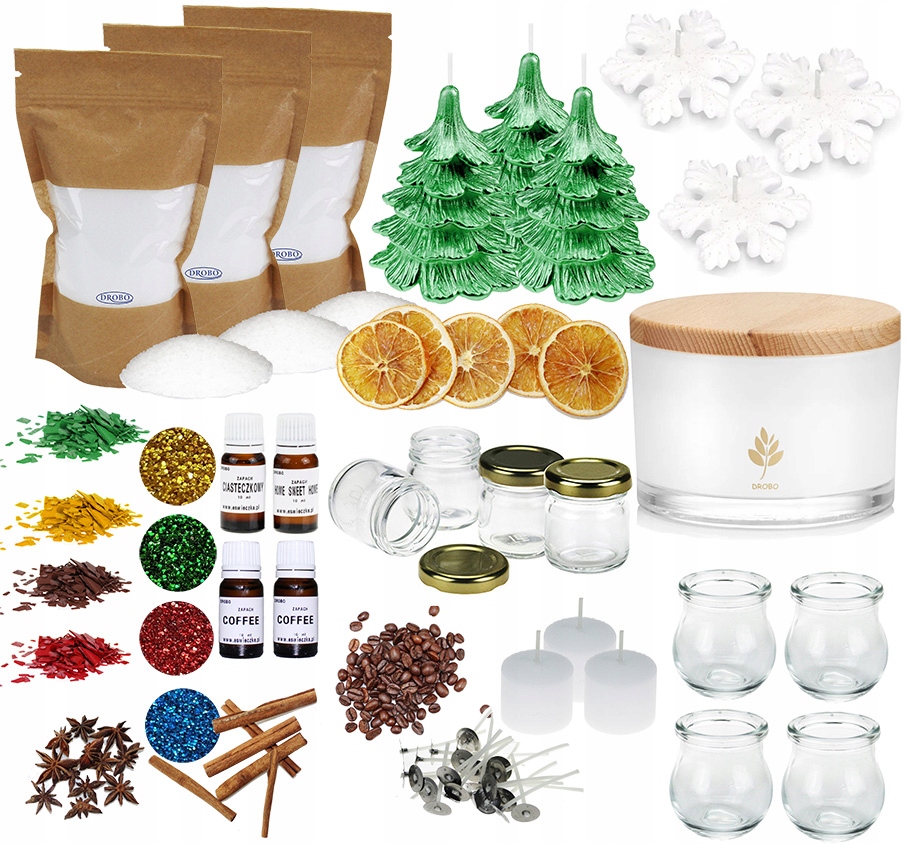 Velká sada na výrobu svíček XXL svíčky na vánoční dekorace 10 ks