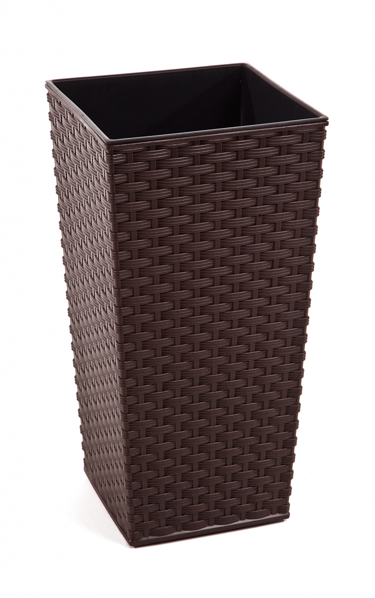 Doniczka Finezja Rattan 250 Lamela Mokka + wkład