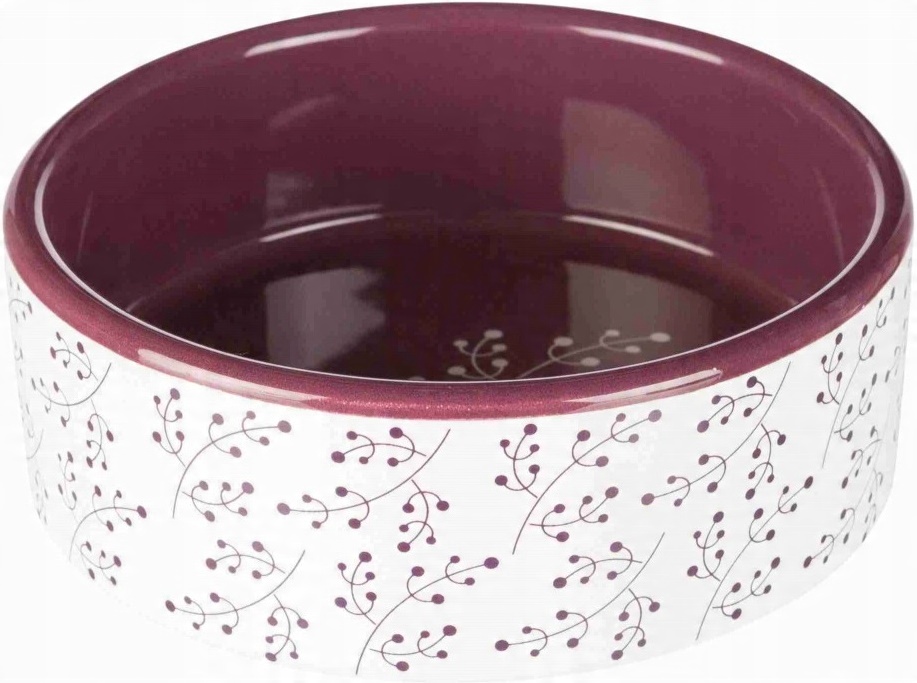

Trixie Miska ceramiczna 12cm biało-jagodowa 0,3l