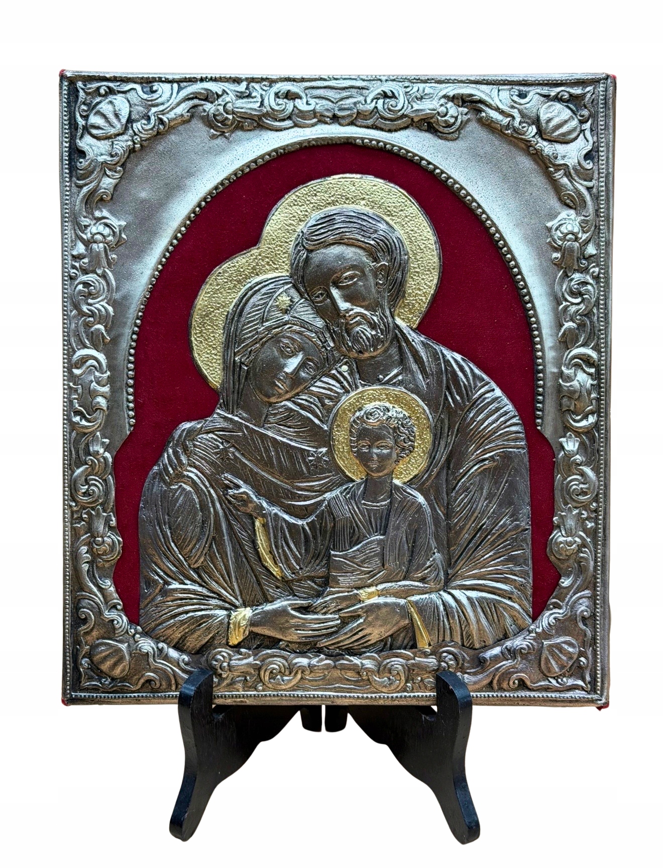 IKONA ŚWIĘTEJ RODZINY POSREBRZANA