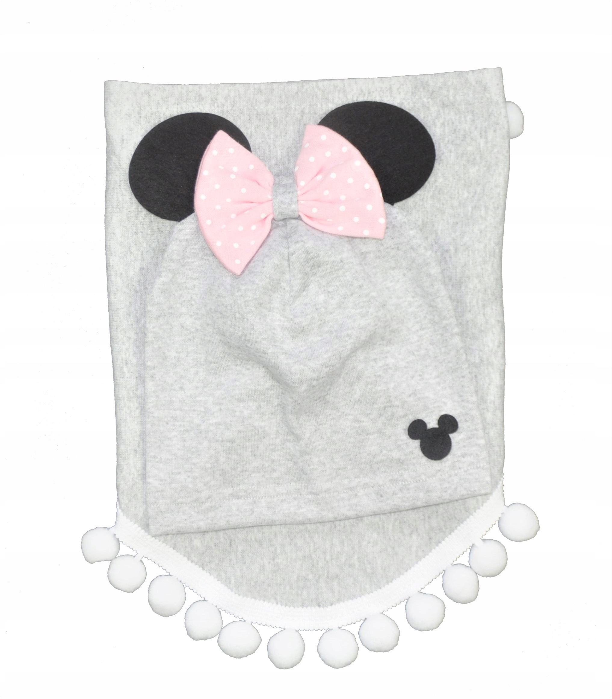 

Komplet Wiosenny Czapka Chusta Pompony -r.48-50