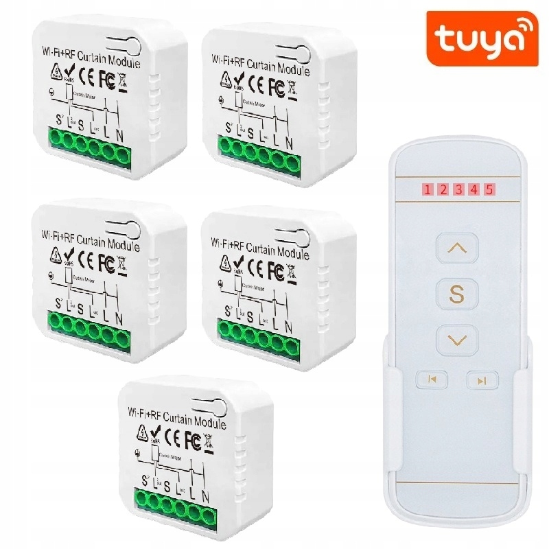 5 x Ovládač Pre Rolety Závesov Wifi Tuya Smart Pilot 5 Kanálový