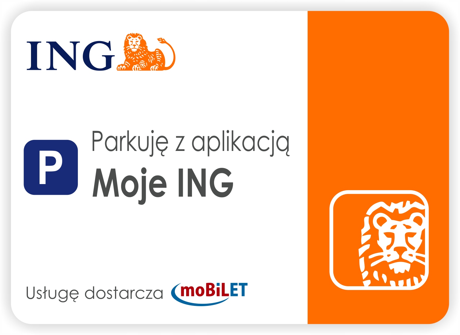 

Naklejka parkingowa Parkuję z Ing na szybę 5 x 7cm