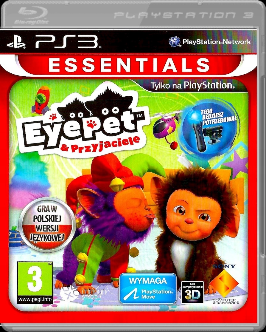 PS3 ESSENTIALS EYEPET I PRZYJACIELE Polski Dubbing Tematyka towarzyskie