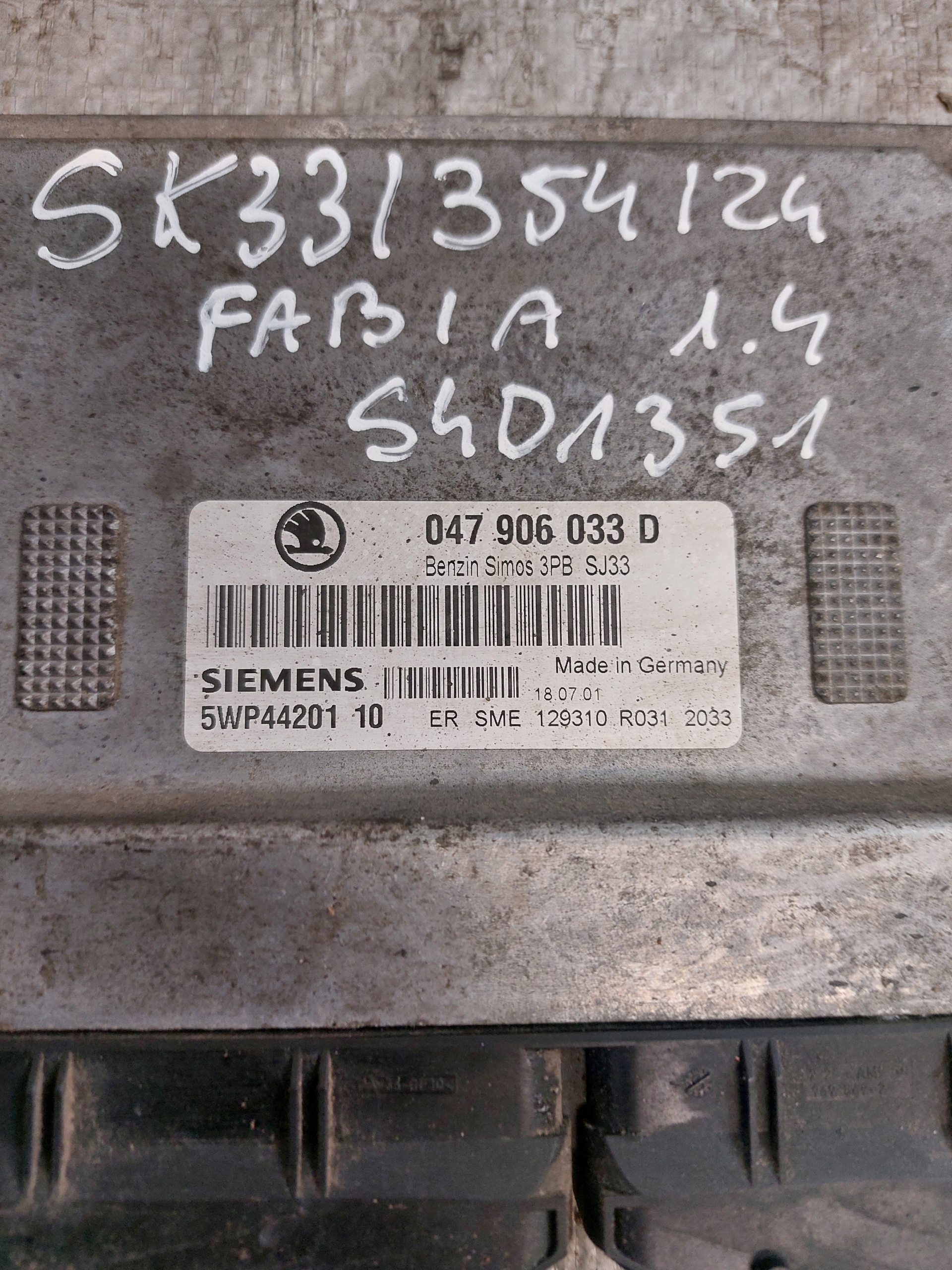 control unit of the engine SKODA FABIA 1.4