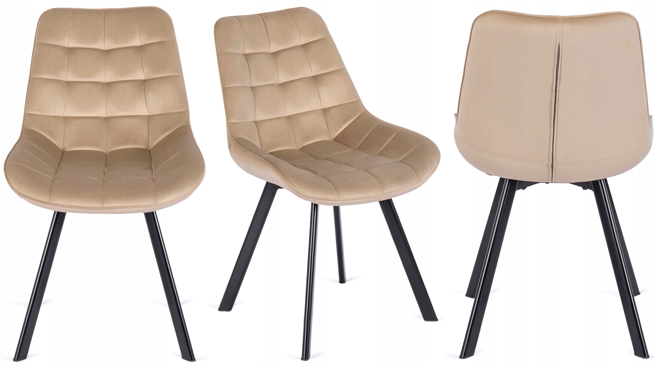 Zestaw Stół Okrągły Rozkładany i 4 Krzesła Welurowe Do Salonu Jadalni Loft Wysokość stołu 76 cm