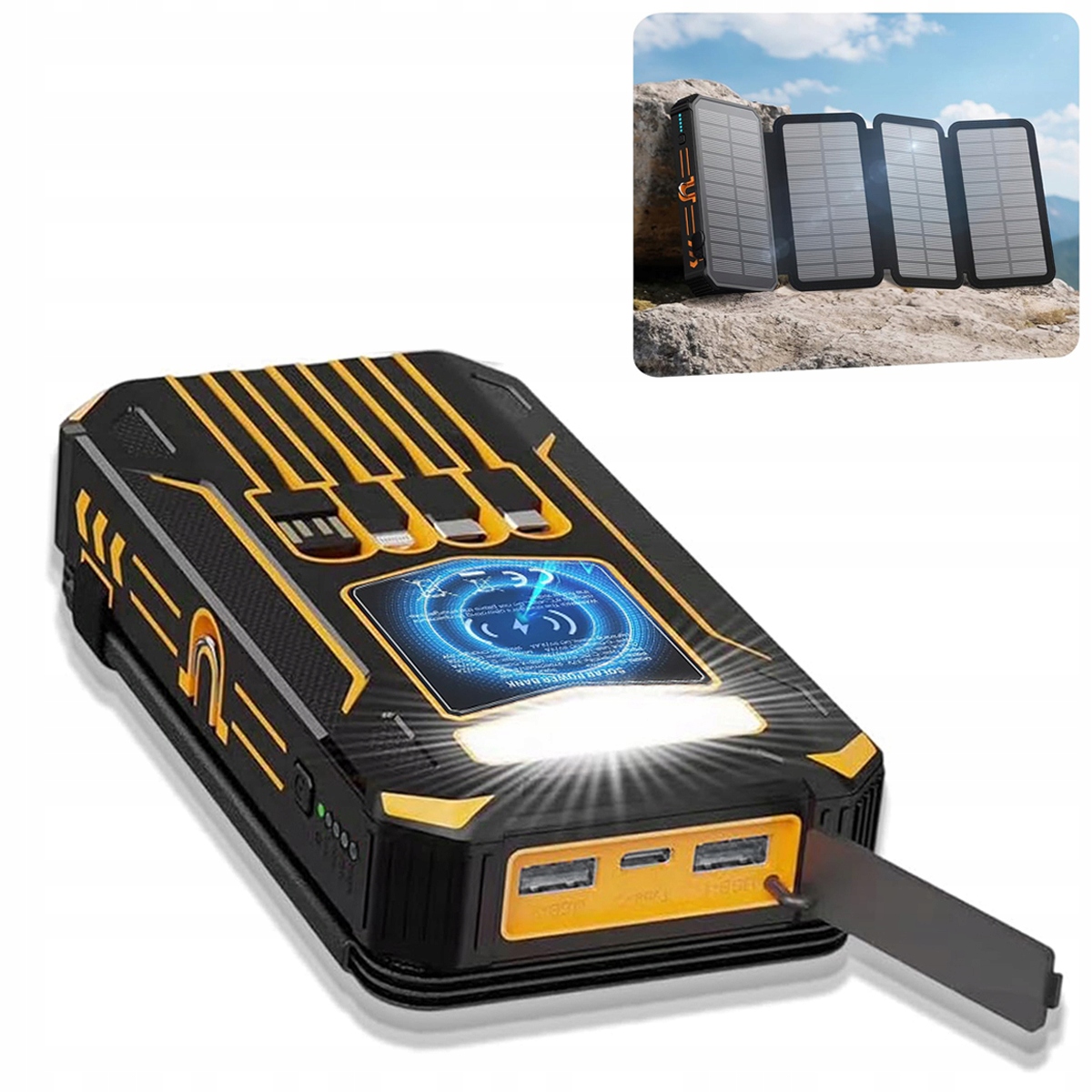 Powerbank Solarny 27000 mAh z Funkcją Ładowania Słonecznego Nowy 2026